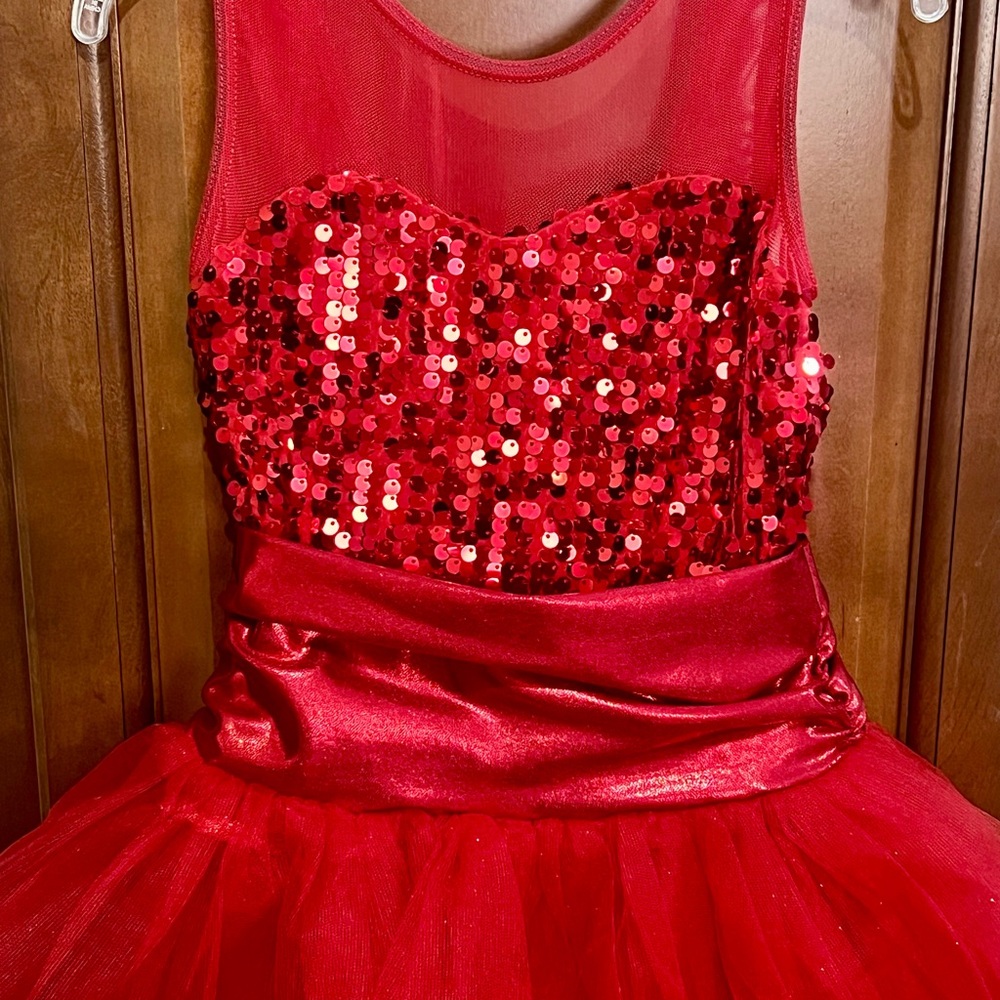 Weissman Sparkling Red Kids Dance Costume, 6-6X
